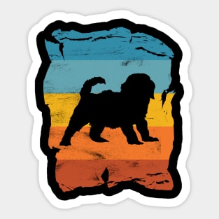 Cockapoo Distressed Vintage Retro Silhouette Sticker